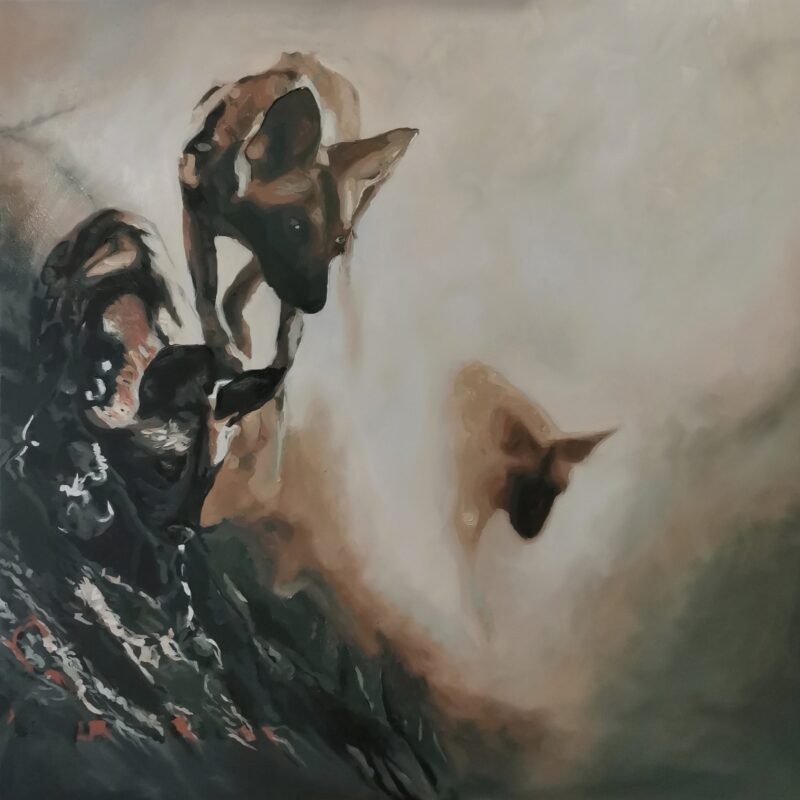 Prowl_1mx1m, oil on canvas