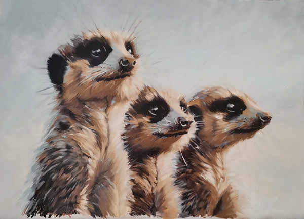 The tree Meerkats 50x70 oil on panel